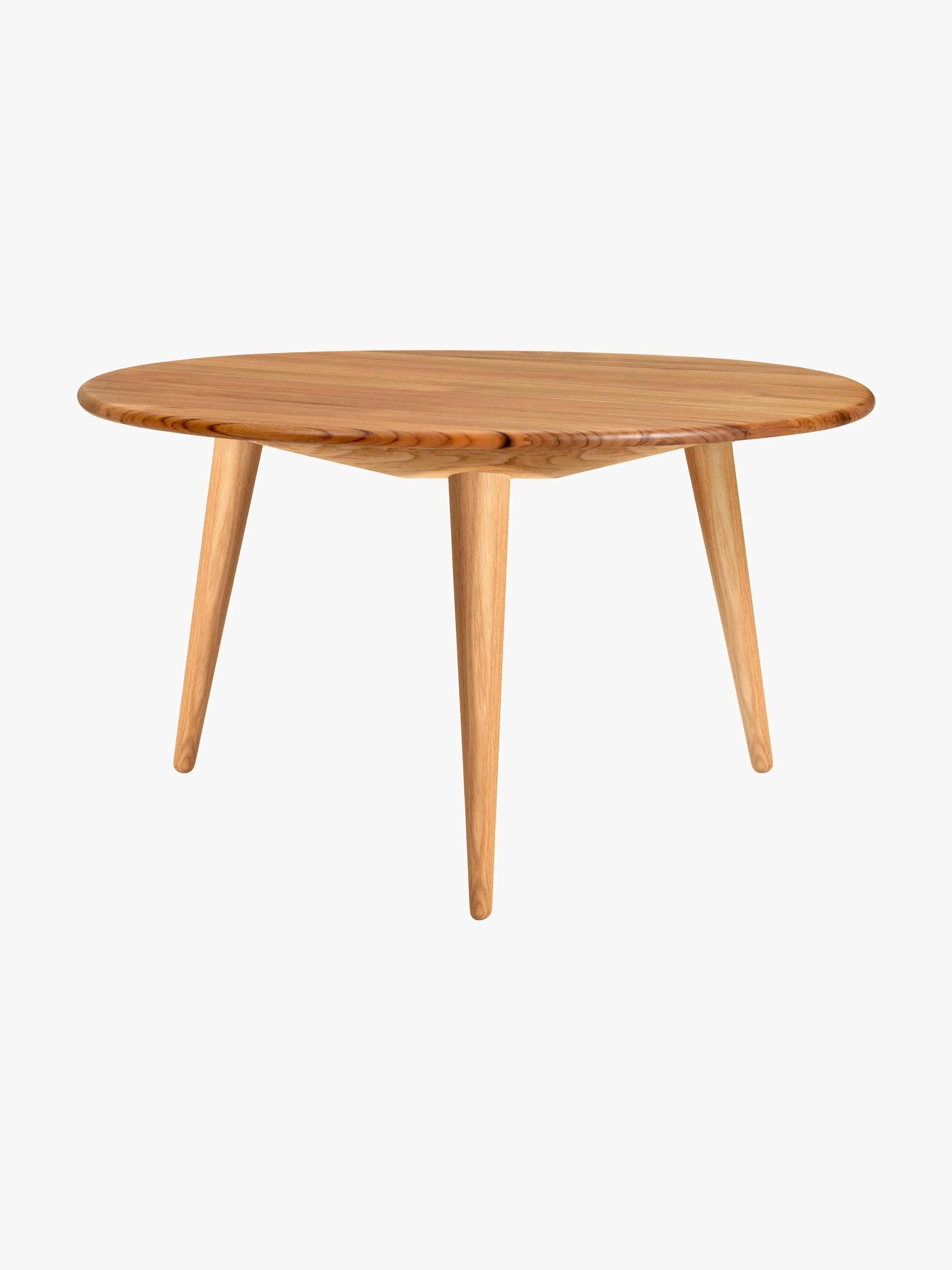Runder Couchtisch CH008 aus Eichenholz und Teakholz