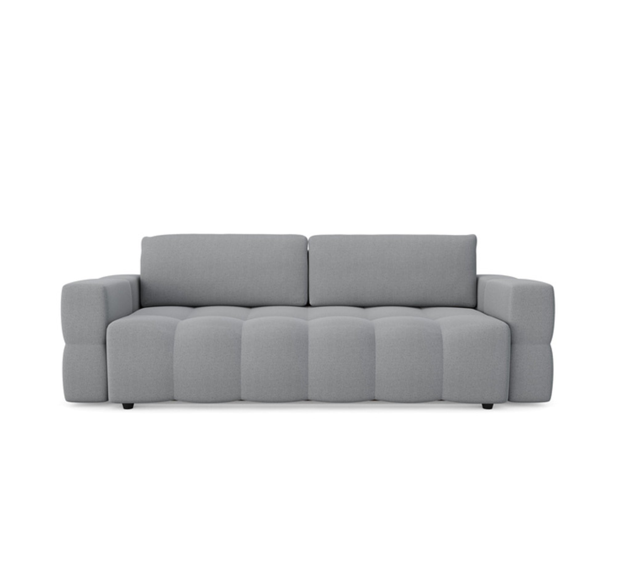 Rechte bank GABRIEL 4 personen Geweven stof Beton grijs