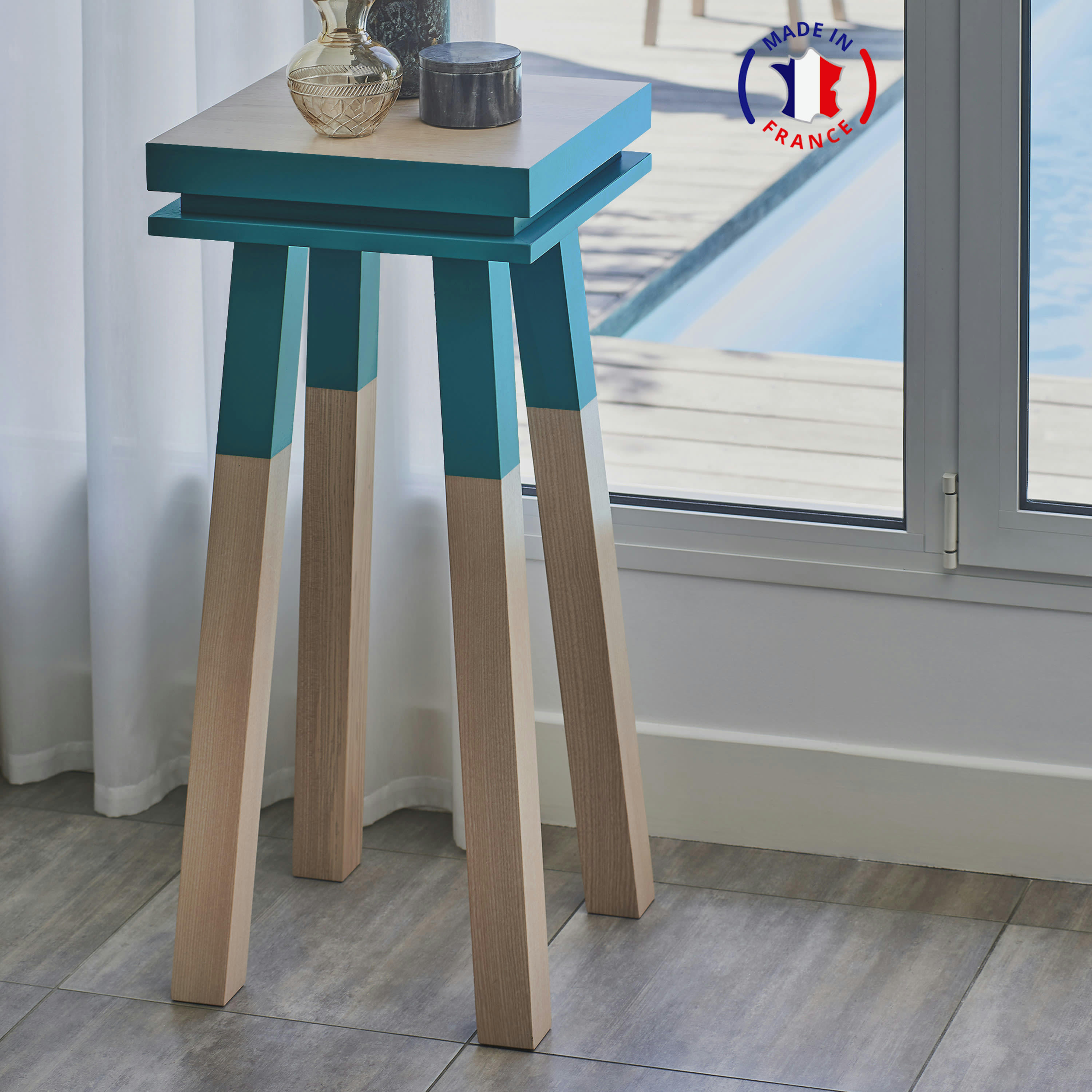 EGEE - Stèle Guéridon plateau 40 cm, 100%  frêne massif