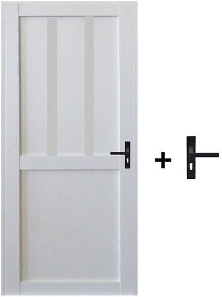 Bloc Porte Atelier 2 Panneaux Blanc H204 X L73 Cm Côte Tableau P.gauche,poignee Gd Menuiseries