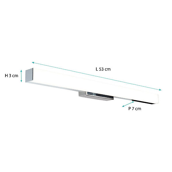 Applique de salle de bain 53 cm chrome - Voltman