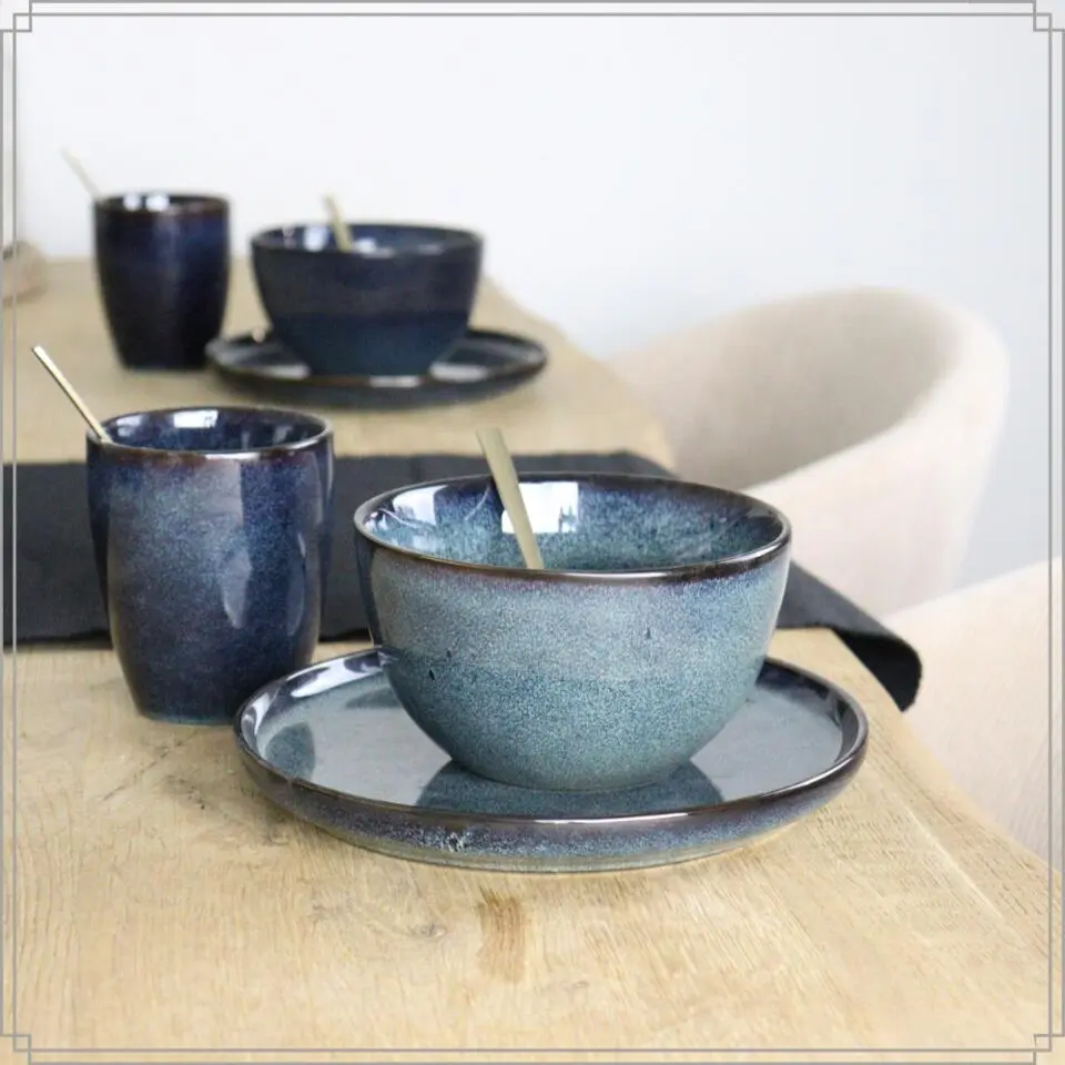 OTIX Ontbijtborden Bordenset 6 Persoons 21cm Dessertbord Ontbijtborden Blauw...