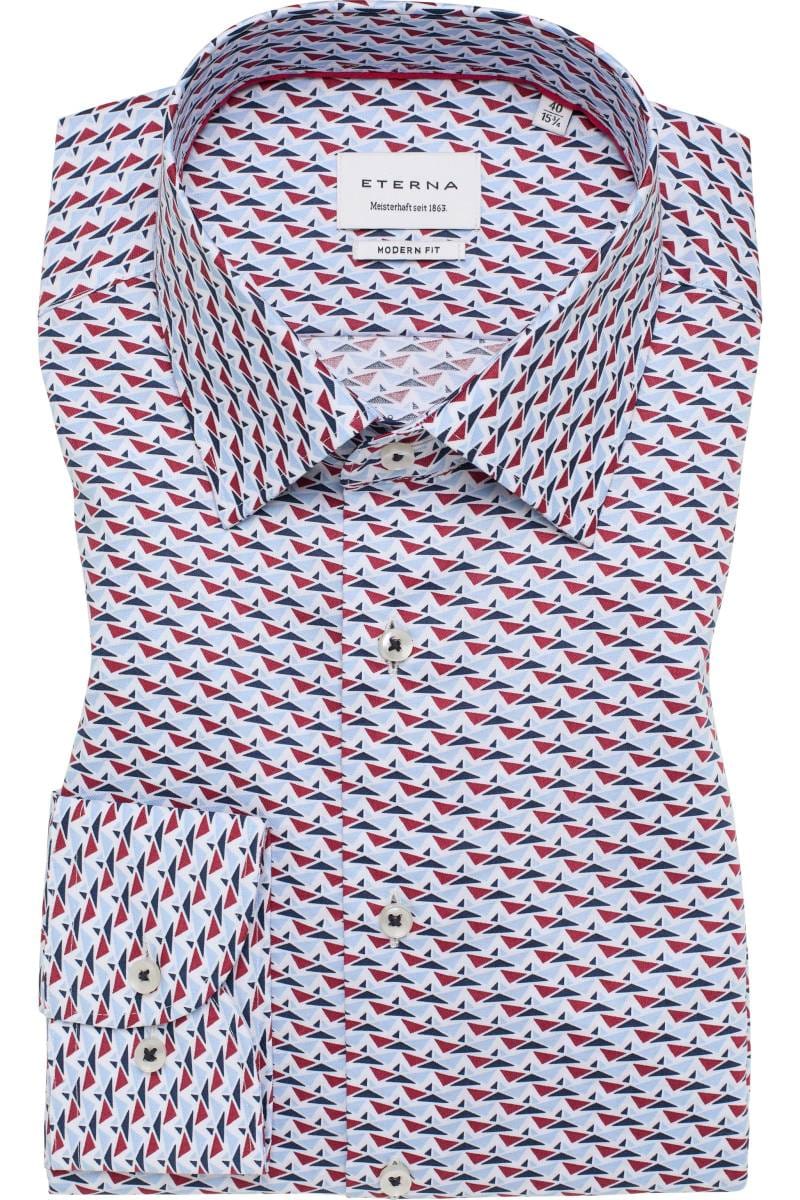 ETERNA Modern Fit Hemd rot, Bedruckt