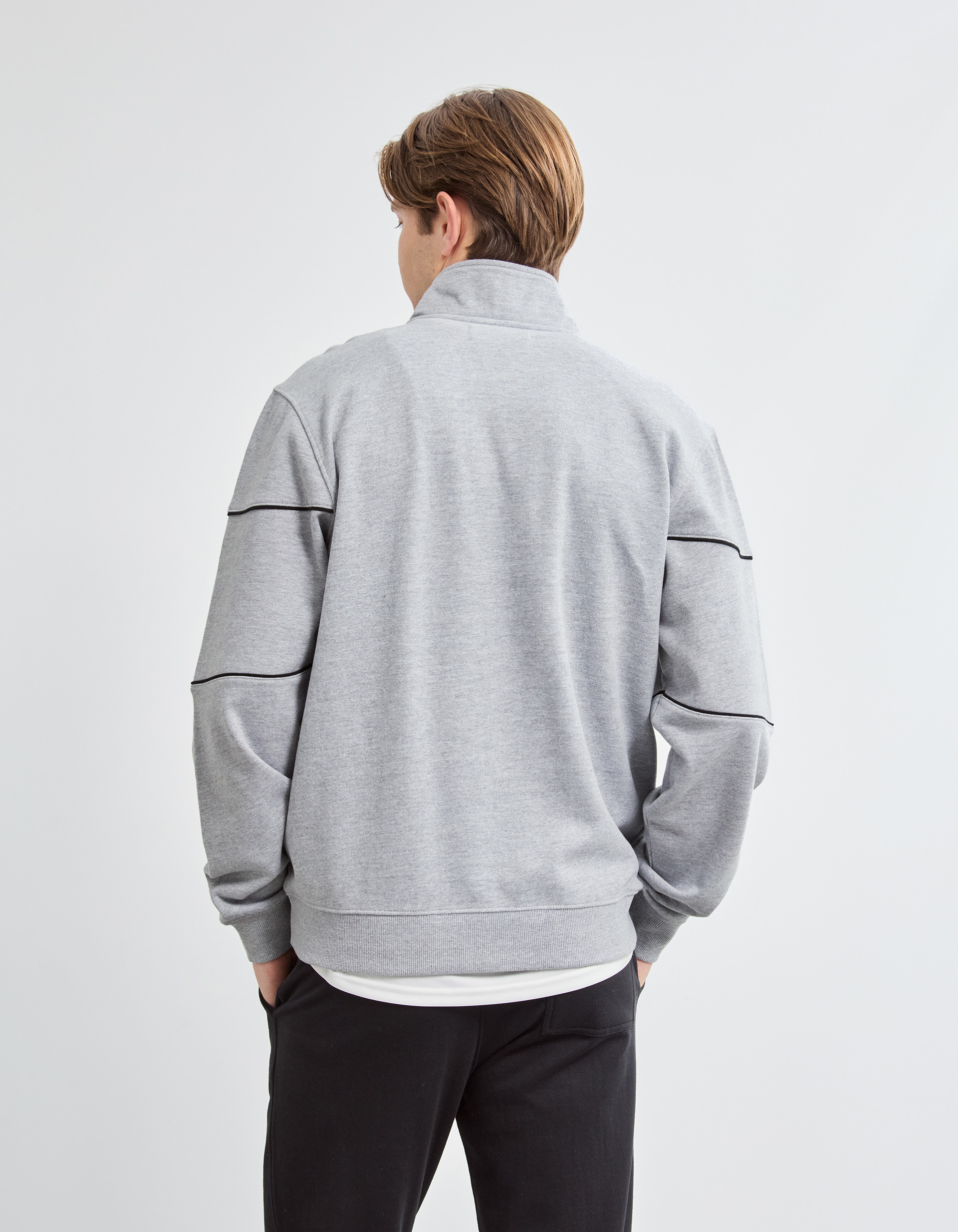 Sweatshirt com Fecho, Homem, Cinzento Claro