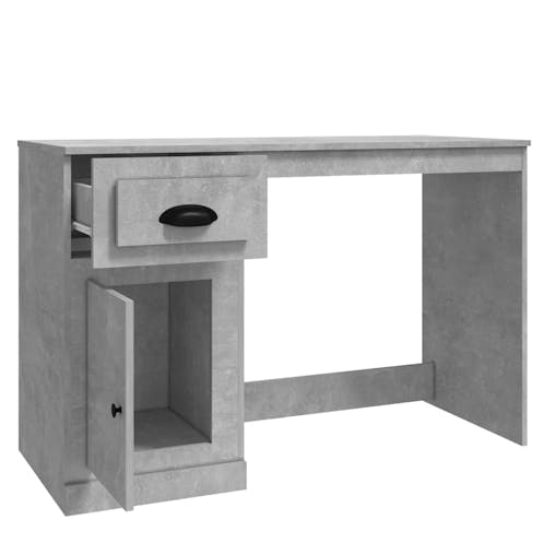 NNEVL Desk with Drawer Concrete Grey 115x50x75 cm Engineered Wood