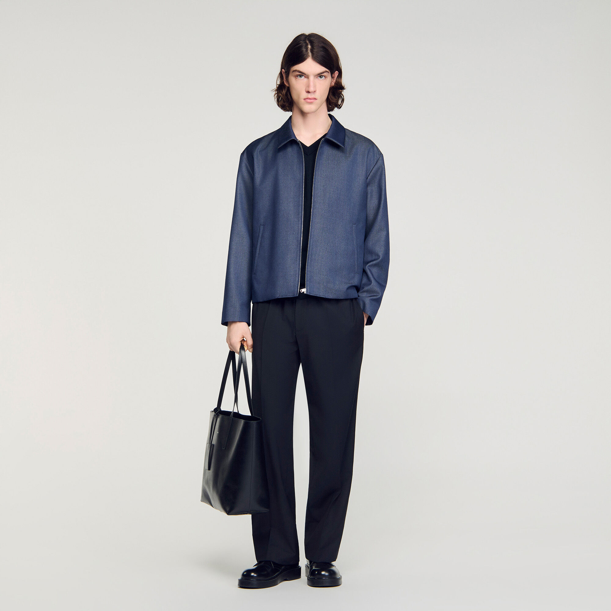 Blouson zippé effet denim