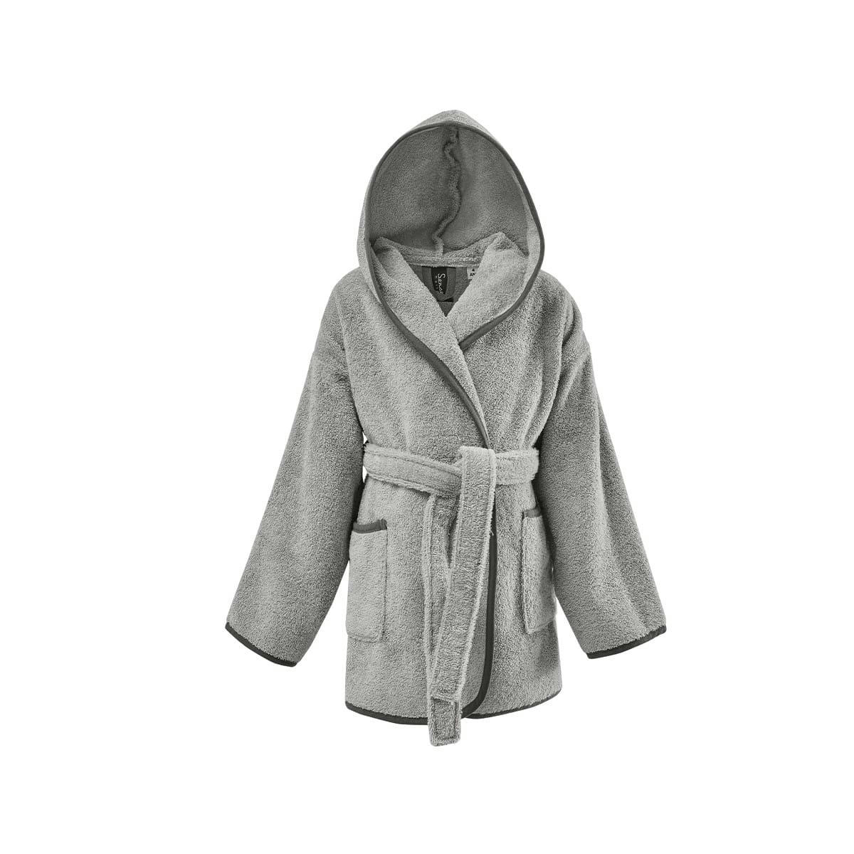 BABY JUNGLE - Peignoir de bain enfant 450 g/m²  gris cendré 02 ans