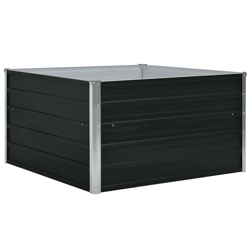 NNEVL Raised Garden Bed 100x100x45 cm Galvanised Steel Anthracite