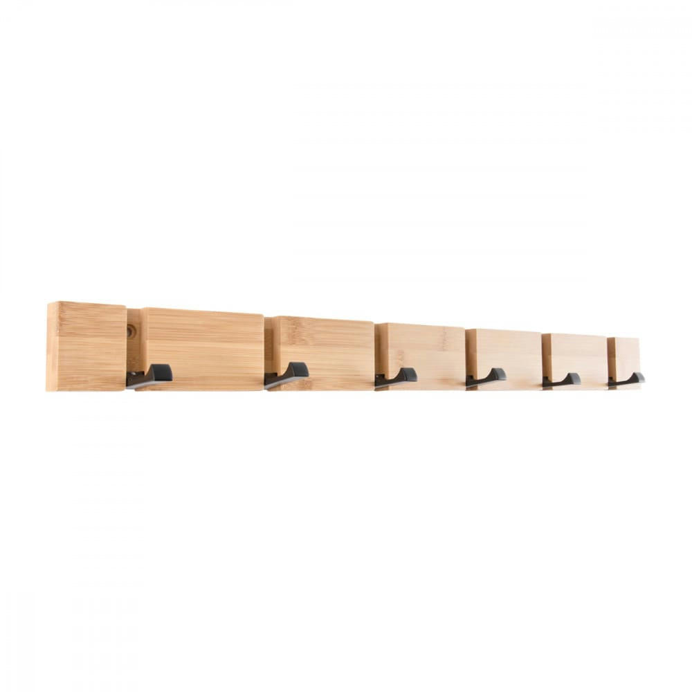 - Porte manteaux 6 crochets en bambou 60x5,5 cm