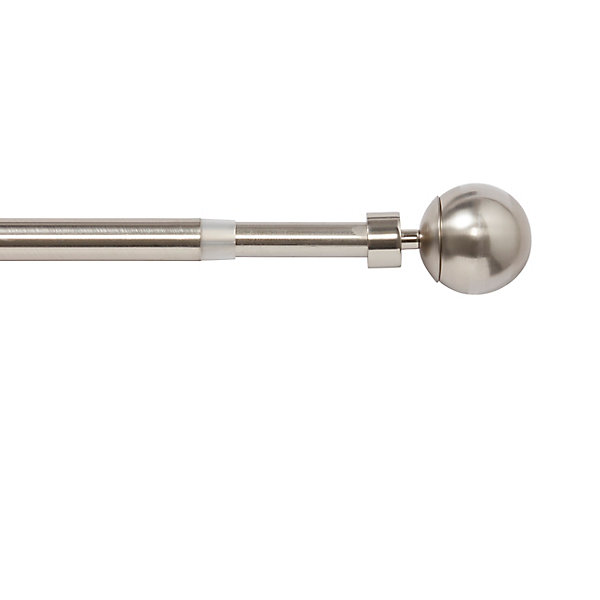 Kit de tringle à rideau extensible embout boule Athens GoodHome 120/210 cm, Ø19 mm gris