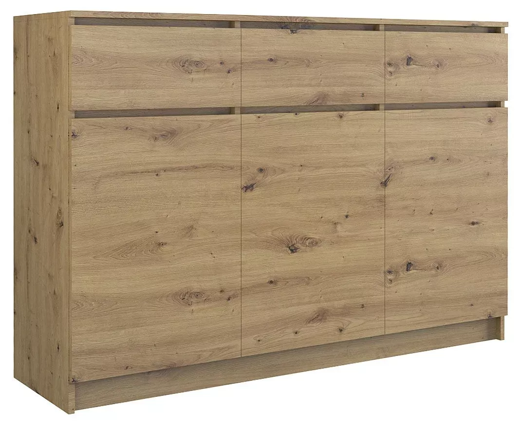 Komoda z szufladą i 3 szafkami Valia - dąb artisan