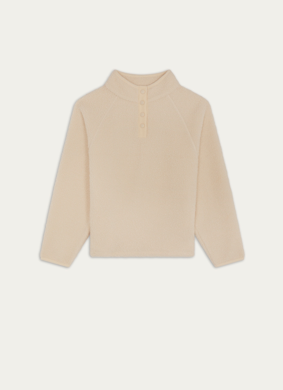 SWEAT-SHIRT SHERPA ET VELOURS CALOU ÉCRU