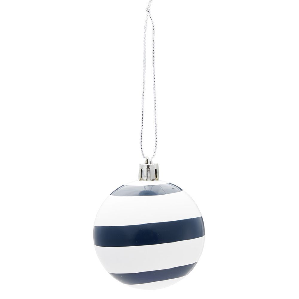 Boule de No&euml;l bleu et blanc Ø6 cm