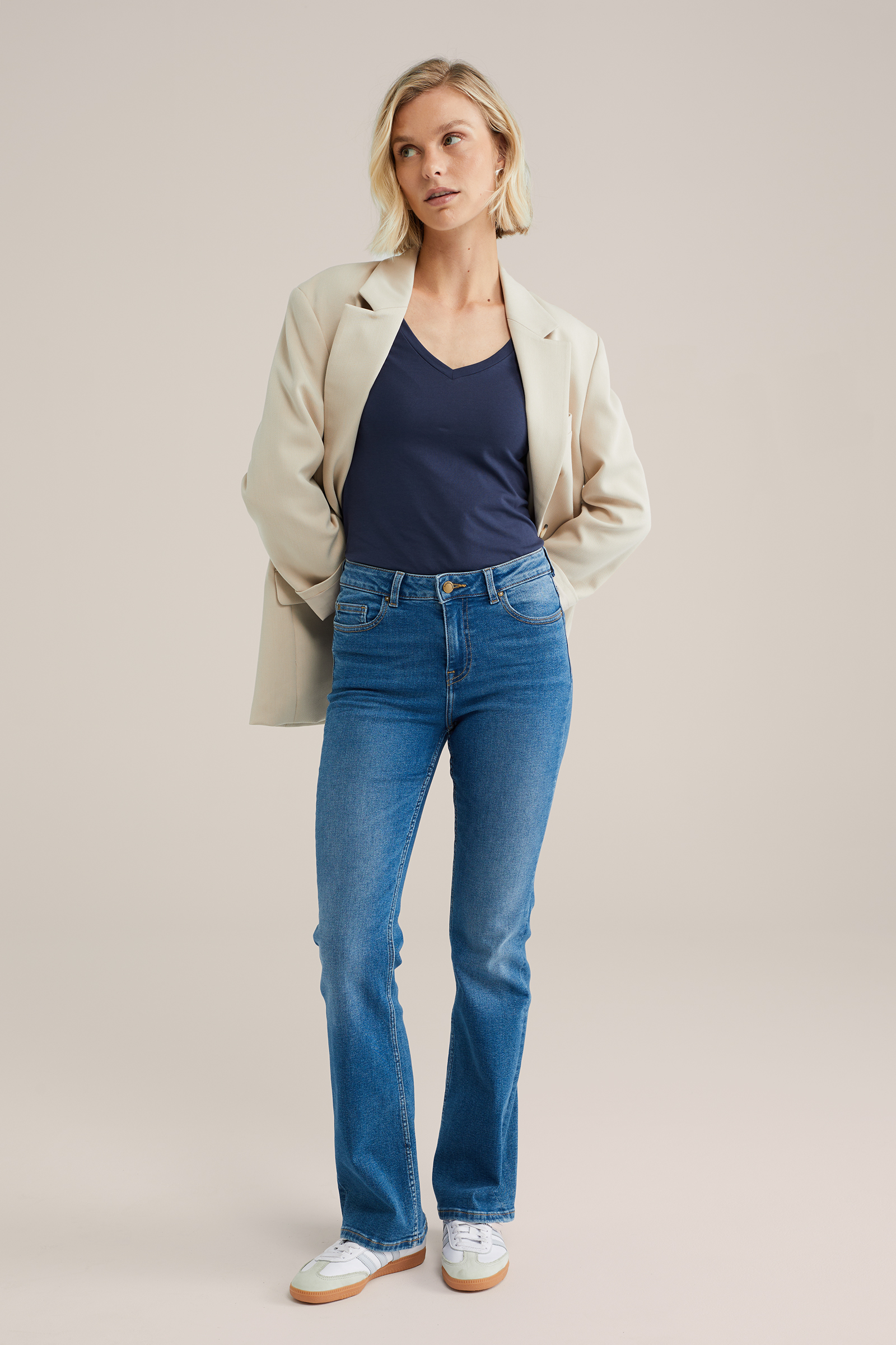 Dames T-shirt met V-hals