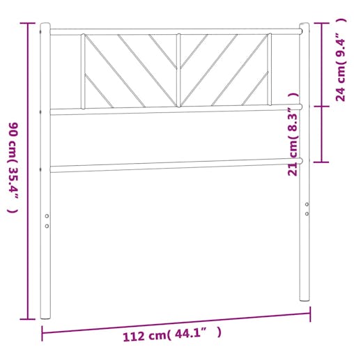 NNEVL Metal Headboard White 112x90 cm
