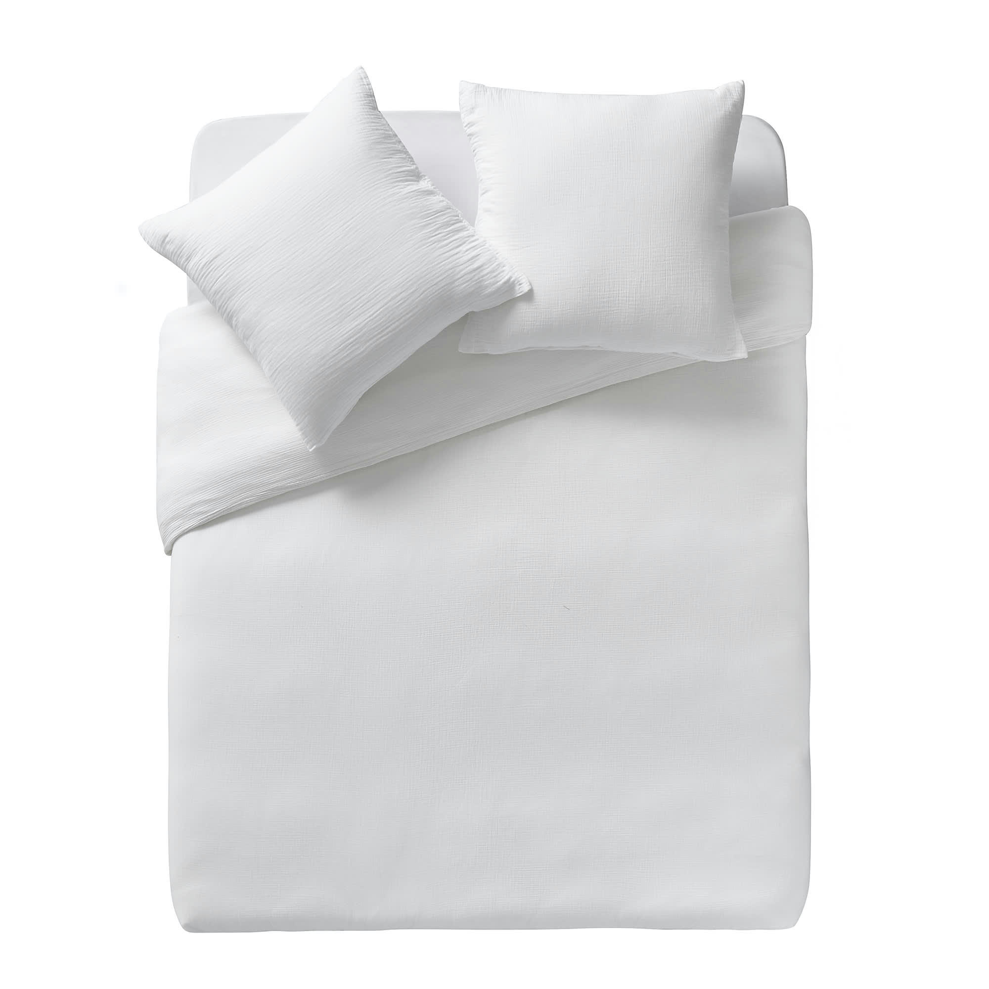 TENDRESSE - Housse de couette unie en coton blanc 240x220