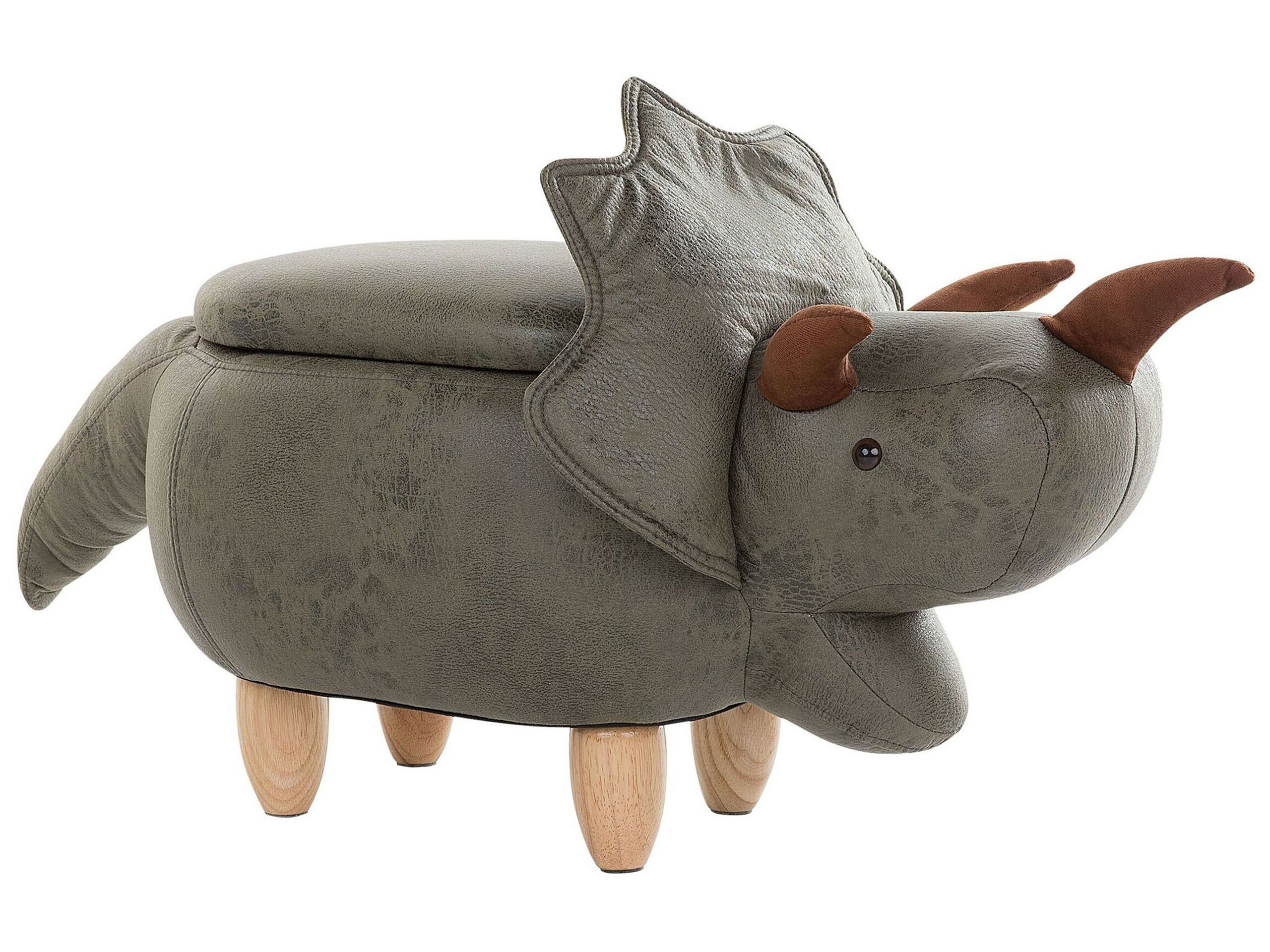 Pufa zwierzak ze schowkiem zielona TRICERATOPS