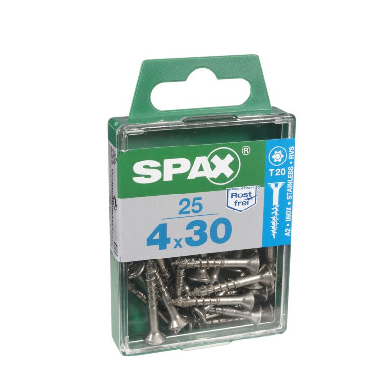 Vis TF Torx en inox Ø 4 x 30 mm 25 pièces SPAX