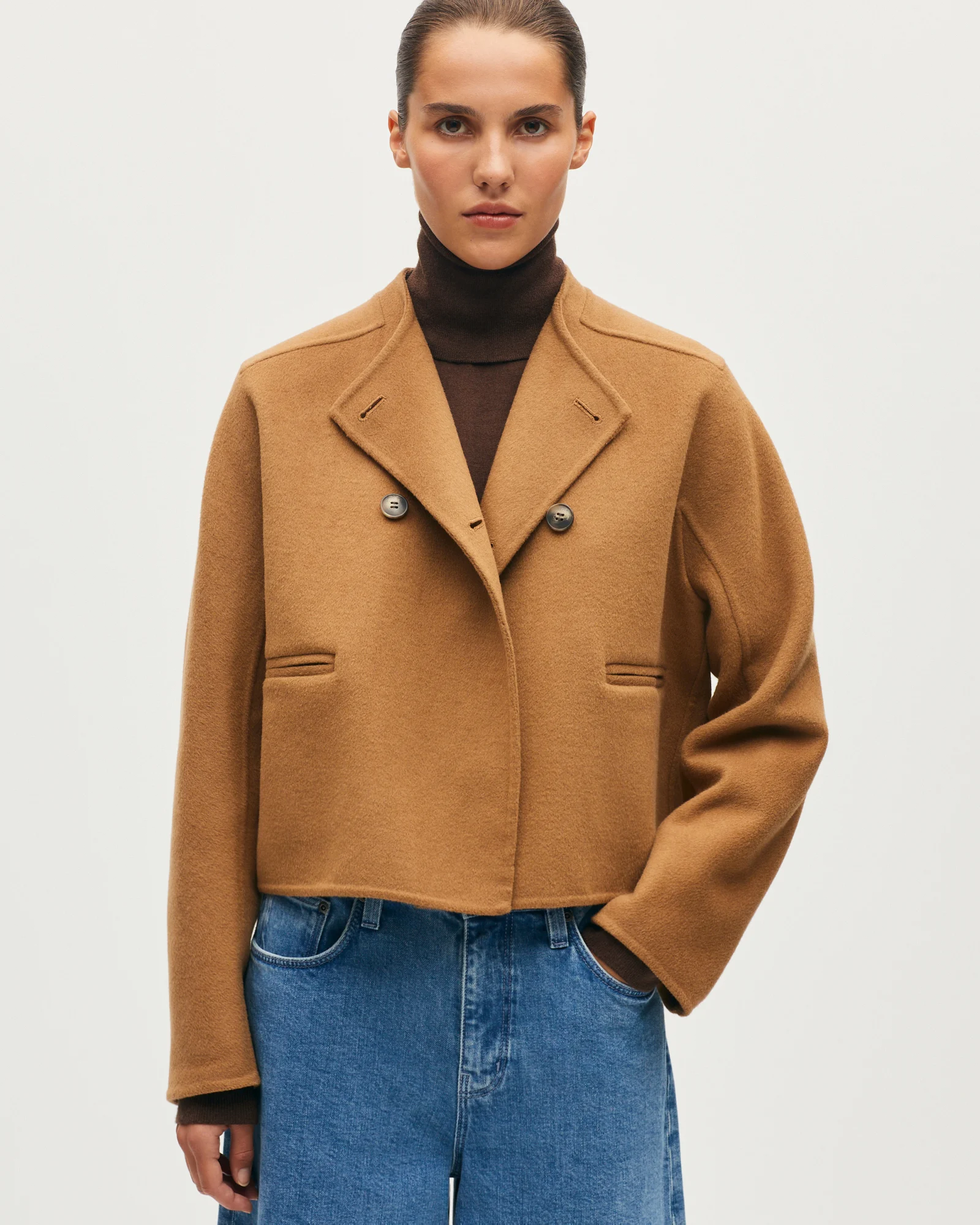 Blouson court double face avec laine