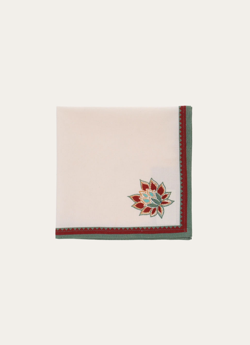LOT DE 2 SERVIETTES DE TABLE EN COTON FLAMMÉ ECRU