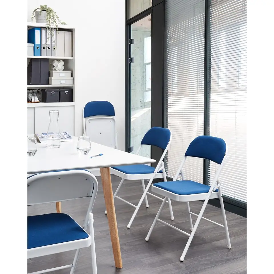 SPARKS - Klapstoel set - Wit/Blauw - Metaal