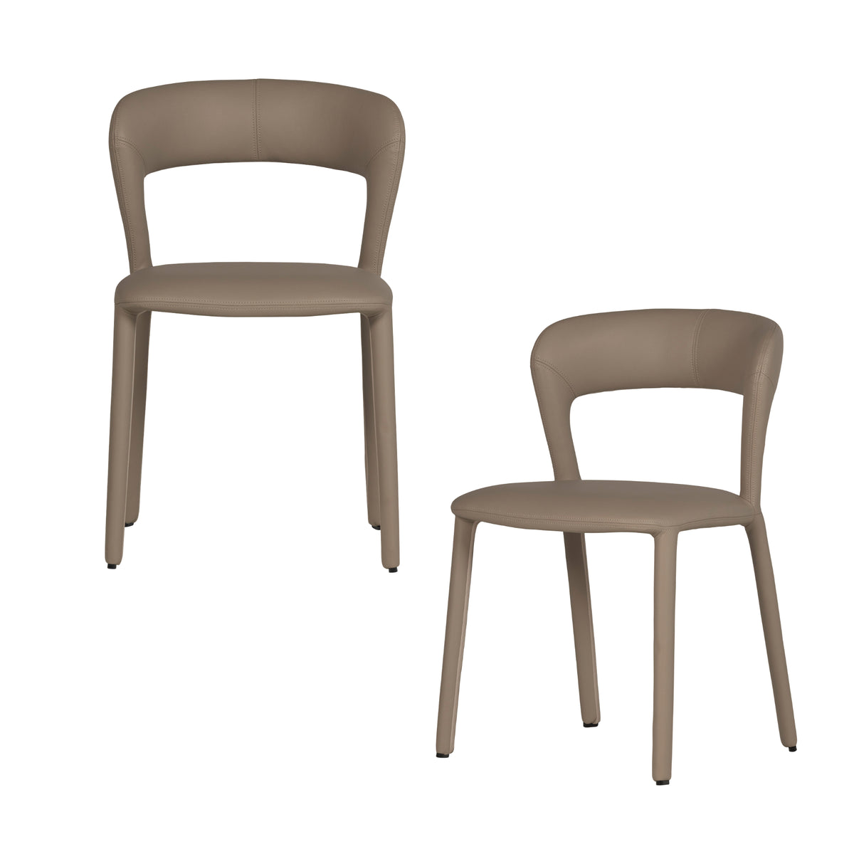WOOOD eetkamerstoelen Noble - Leerlook - Zand - Set van 2
