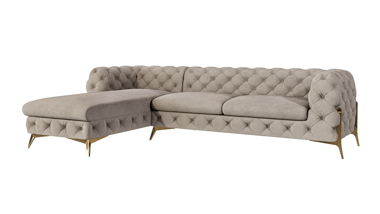 Ropez Chelsea Bis narożnik 305x200 lewy welur beżowy