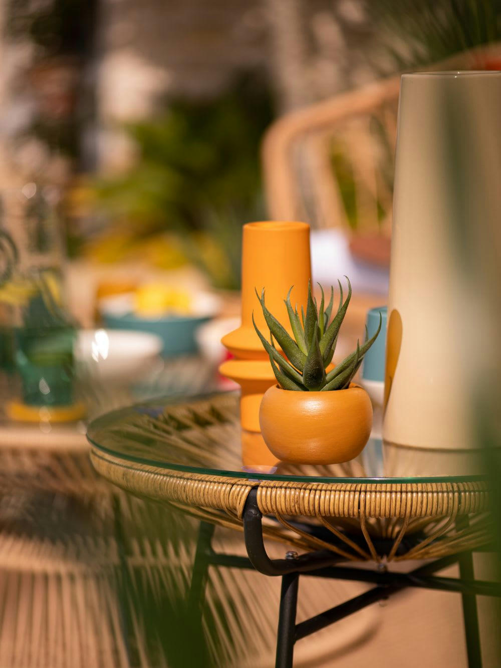 Zurich - Vase en porcelaine jaune H17