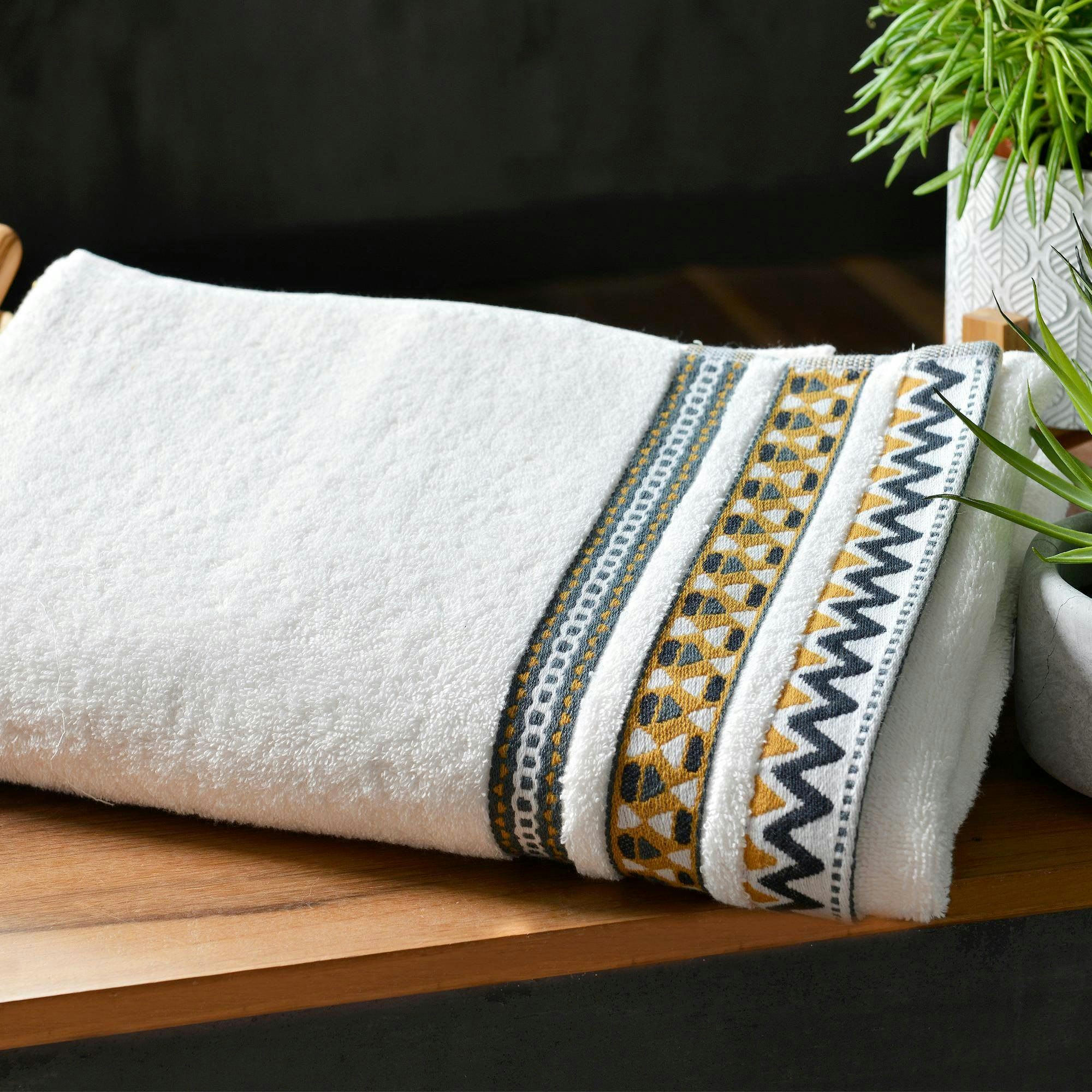 MEXIQUE - Drap de bain 70x140 blanc en coton