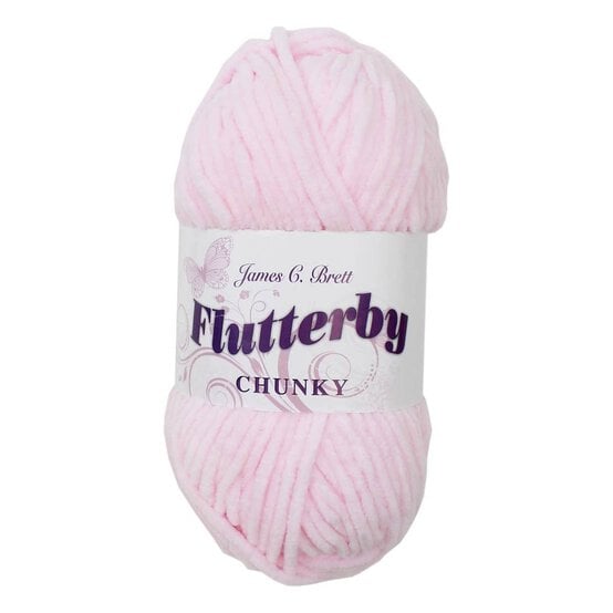 James C Brett Baby Pink Flutterby Chunky Yarn 100 g