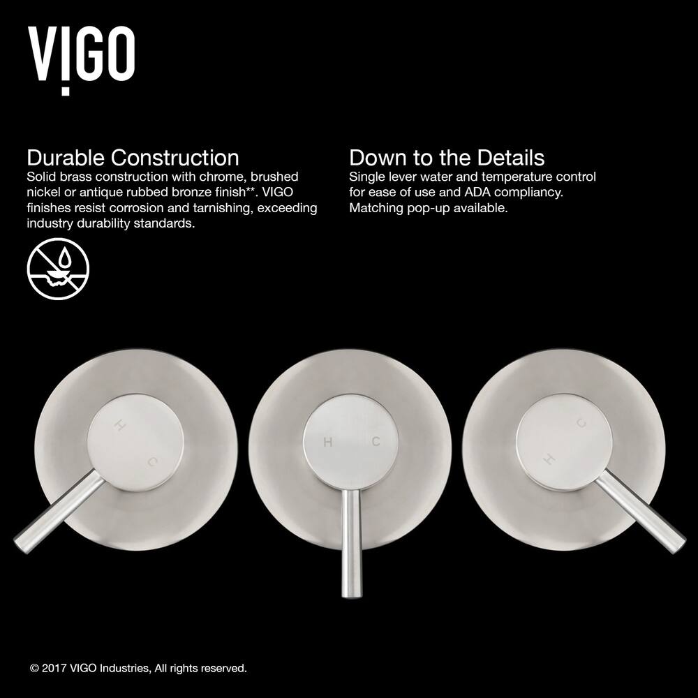 VIGO Olus Wall Mount Bathroom Faucet, WaterSense™ Certified, Brushed Nickel