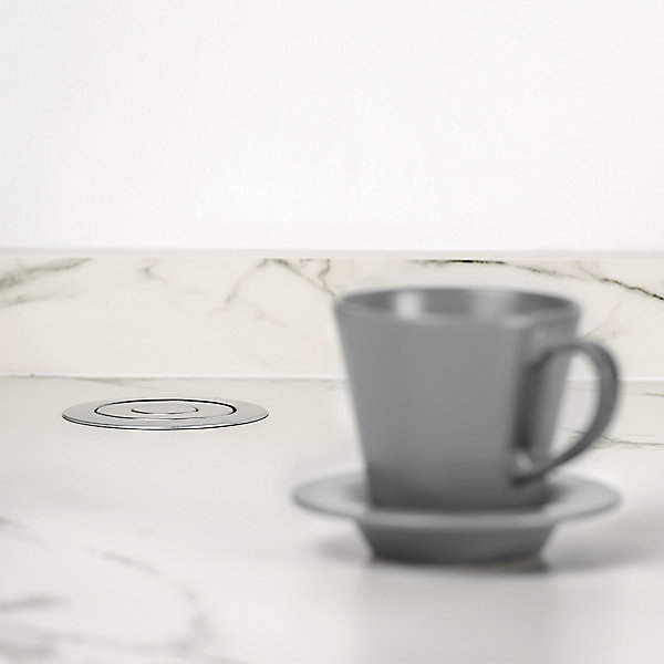 Emuca Multiconnecteur élevable Vertikal A C, EU, Peint en aluminium, Plastique et Aluminium.