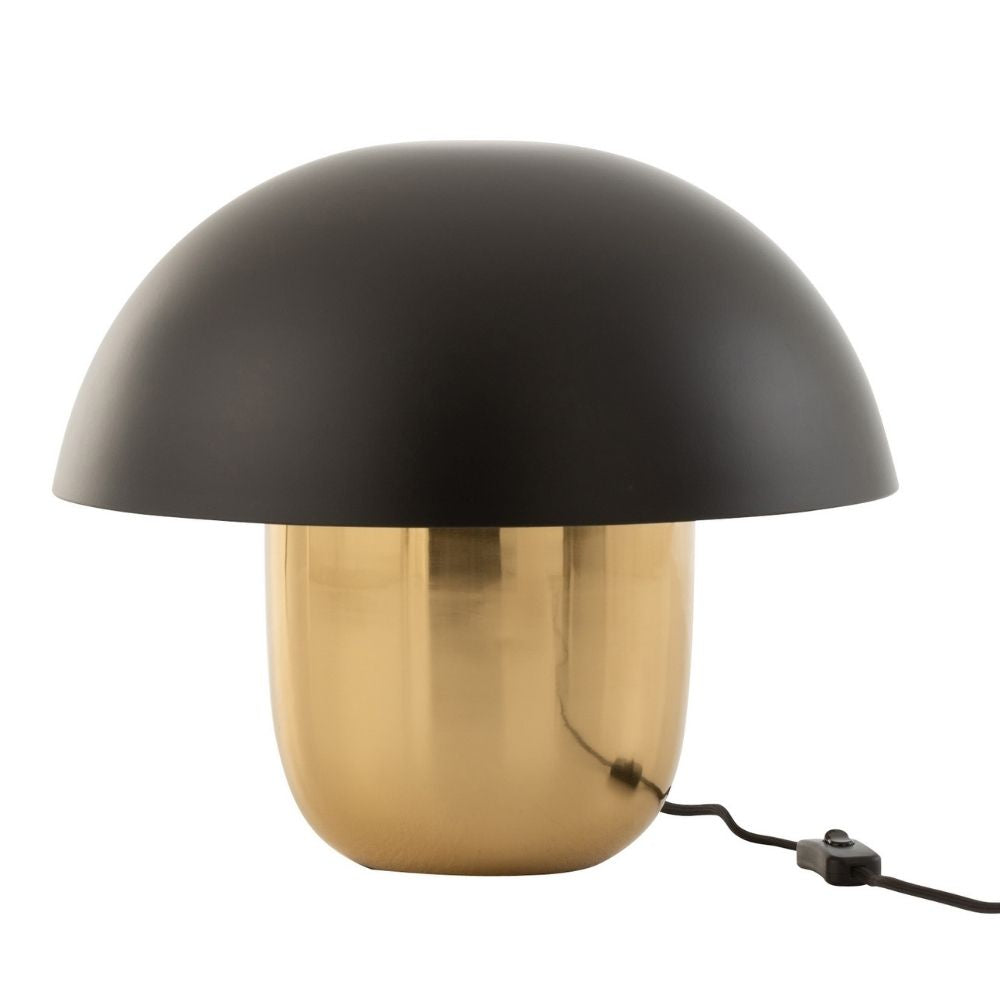 J-Line tafellamp Paddenstoel - ijzer - zwart/goud - small