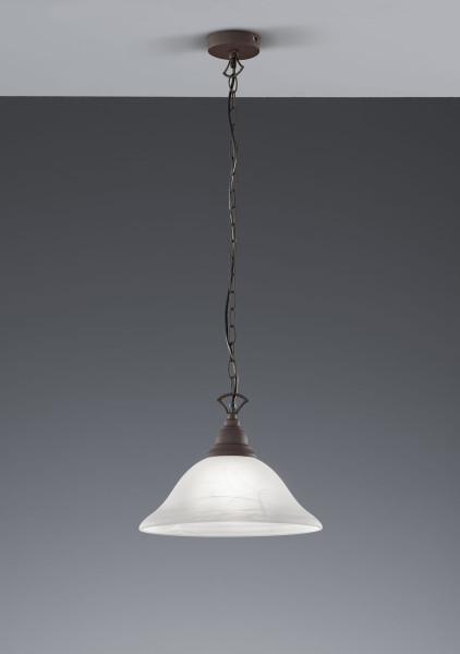 Lampa wisząca miedziana patynowana -biała COUNTRY 1xE27x60W RL