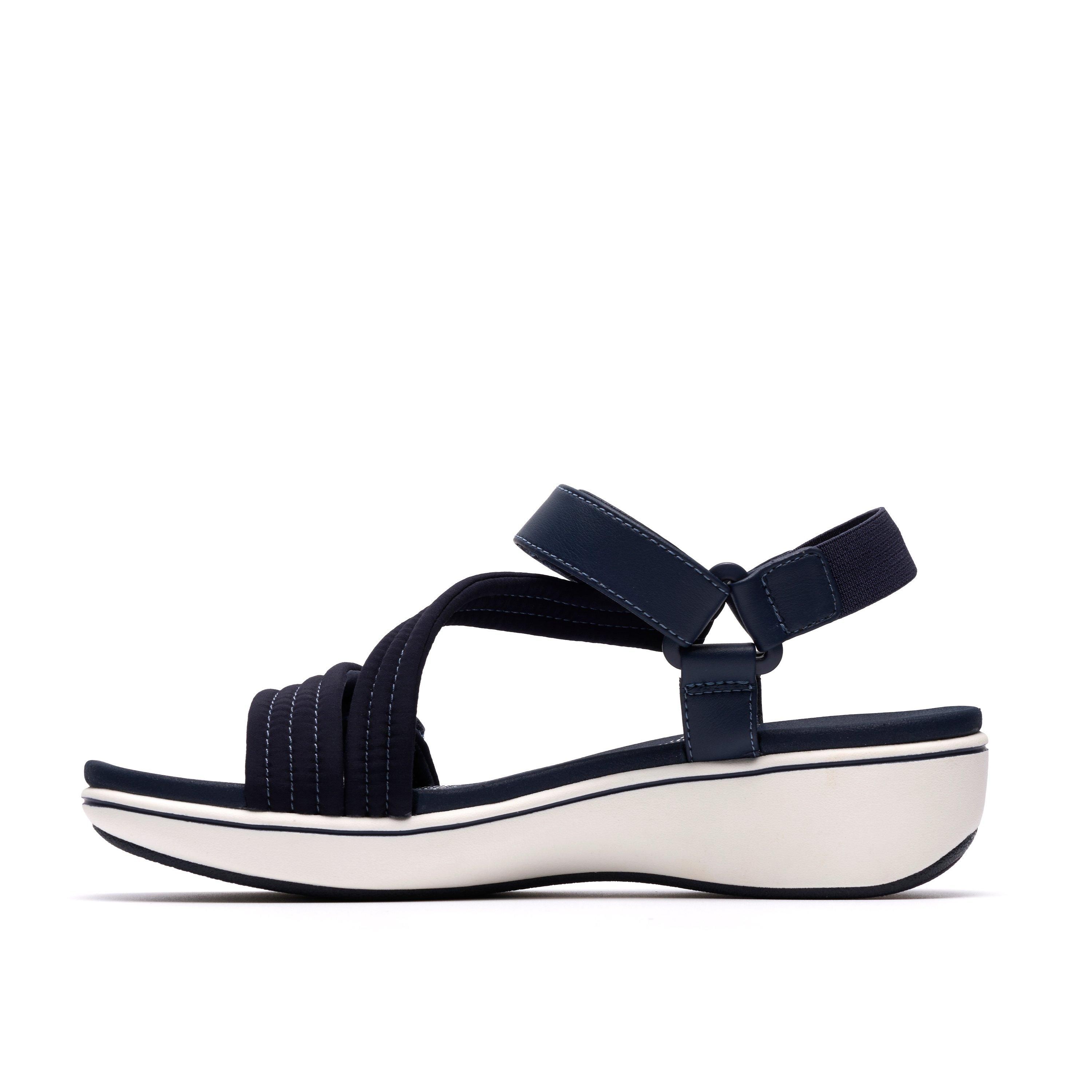 Clarks Brinkley Rae Sun Navy Wedge Sandals