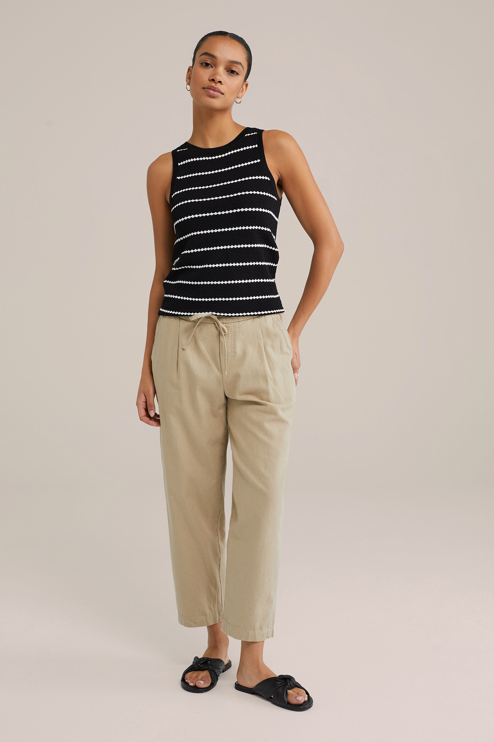 Dames Regular fit pantalon van katoenmix