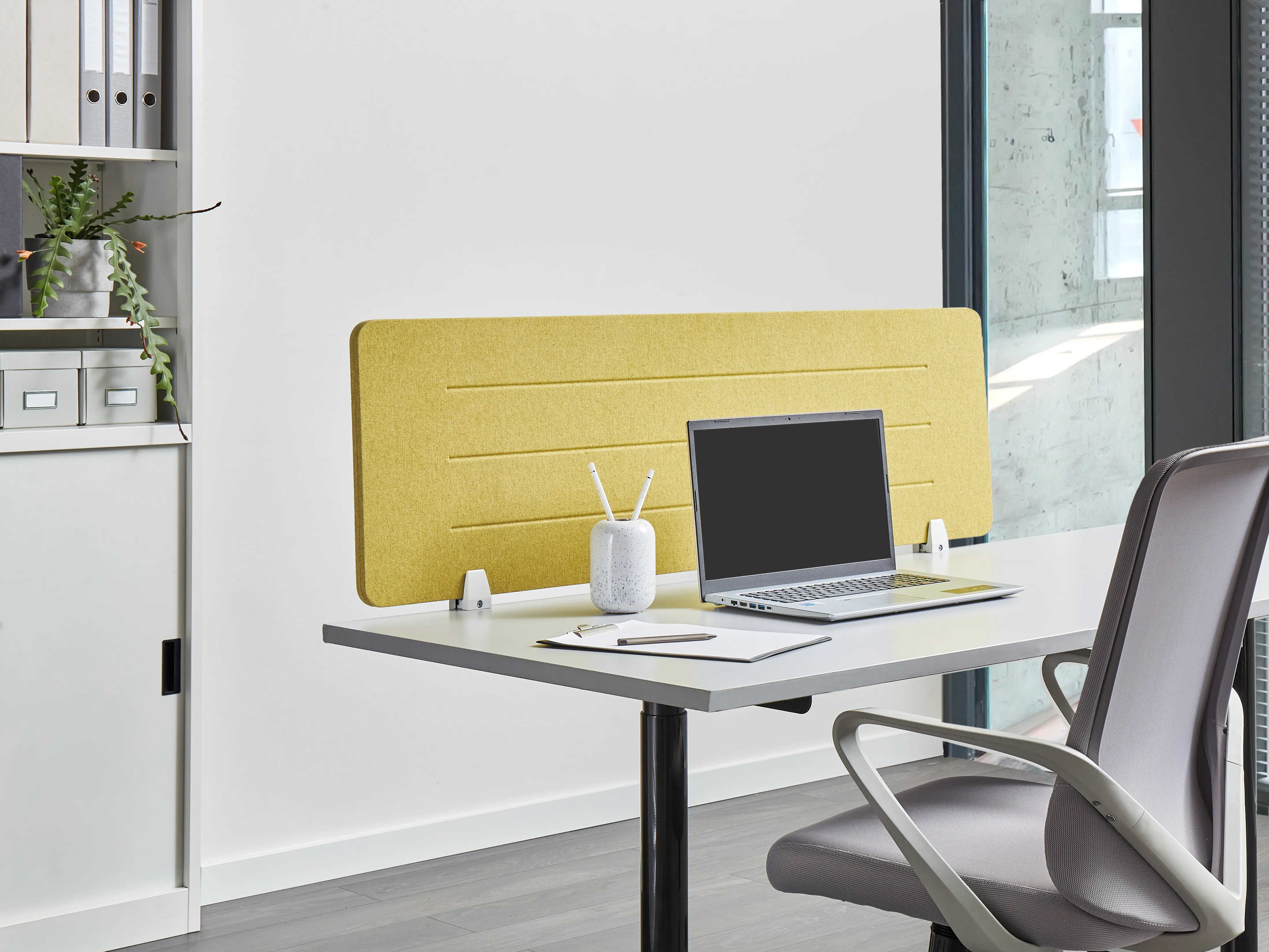 Desk Screen ZIGGY 130 x 40 cm Yellow
