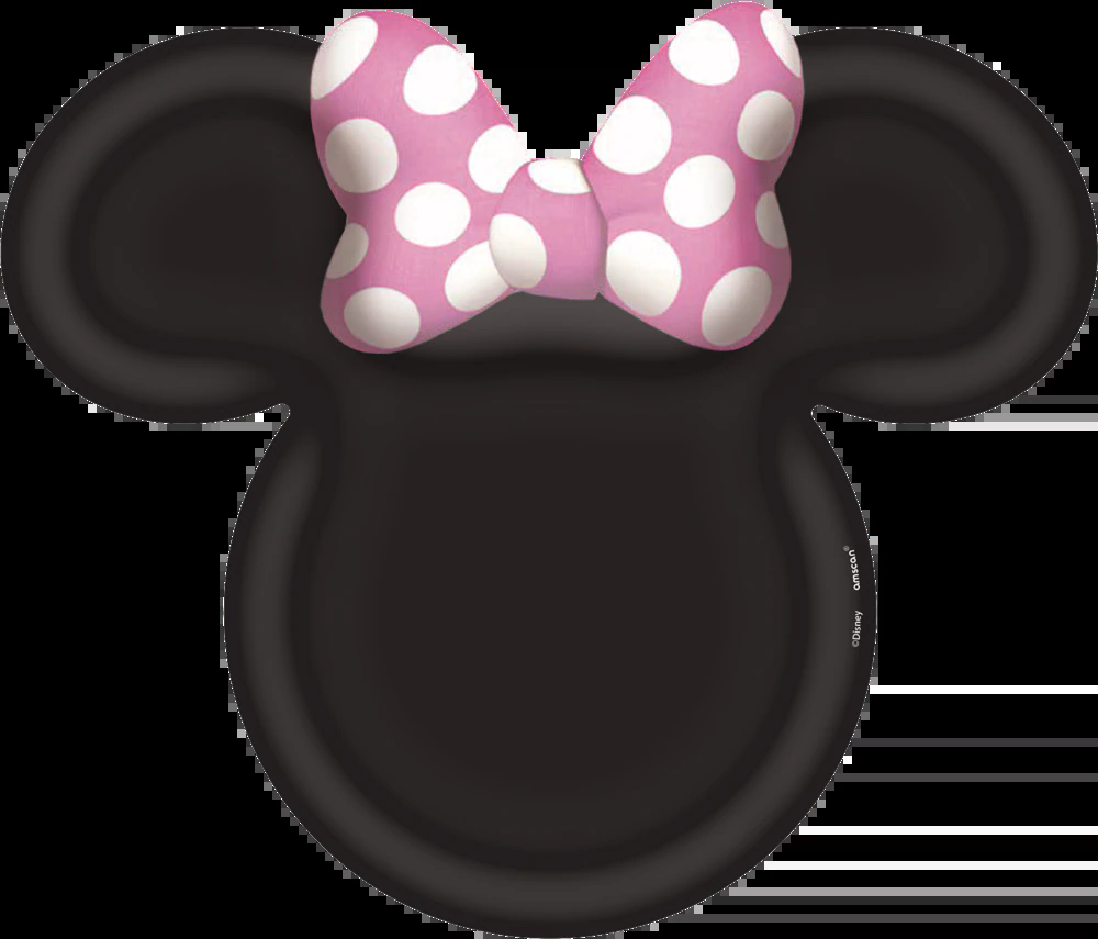 Disney Minnie Mouse Paper Disposable Lunch Plates, Black/Pink/White,9-in, 8-pk, for Birthday Party