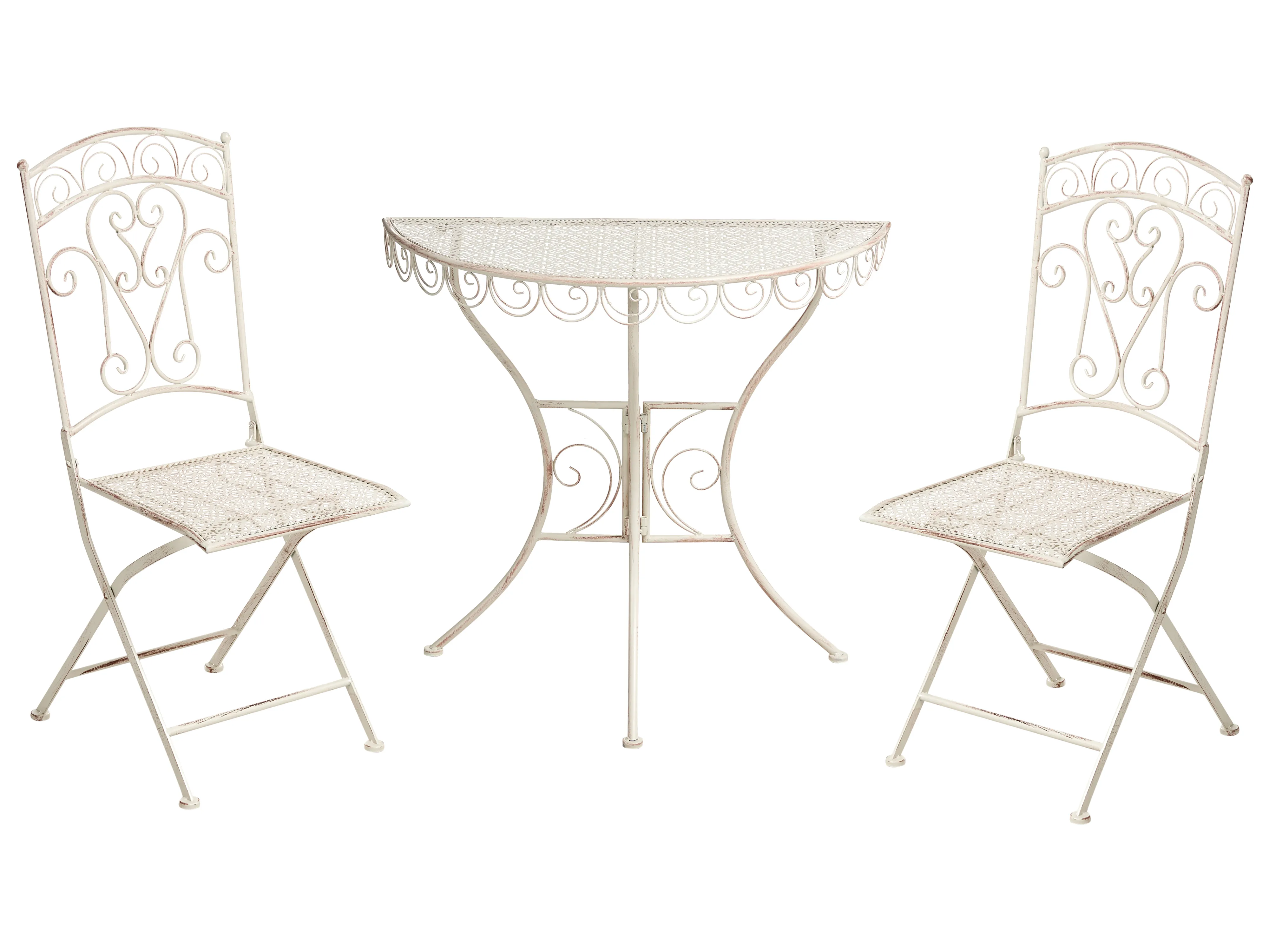 Bistro Set Folding JUINA Metal Light Beige