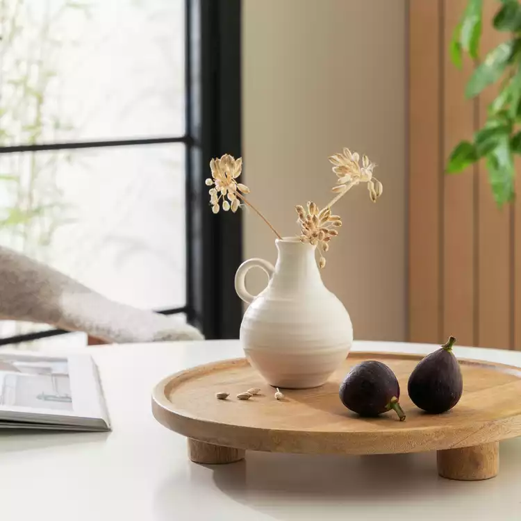 Habitat Mango Wood Pedestal Tray - Natural