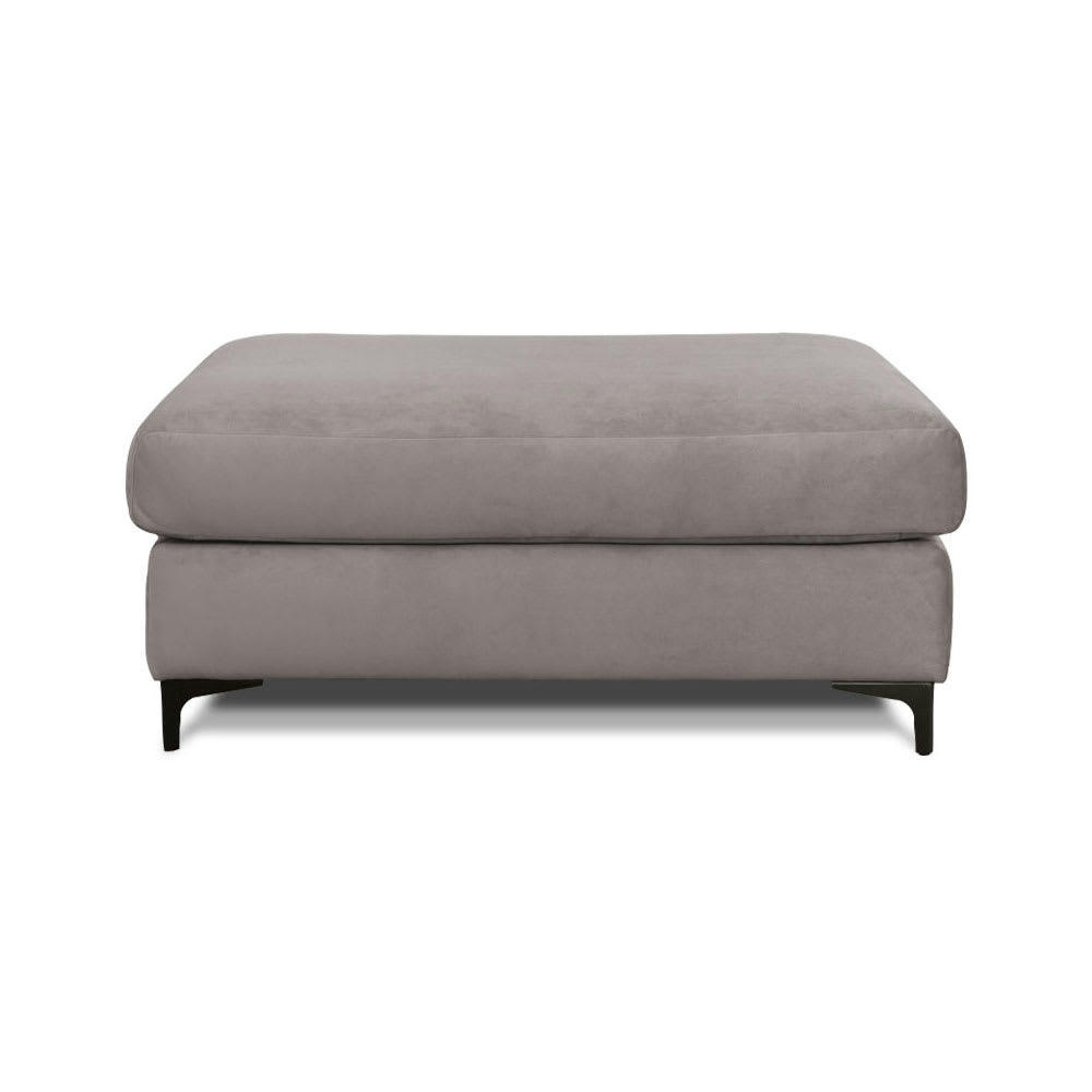 - Pouf salon velours gris clair