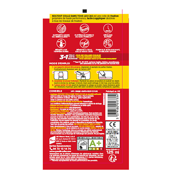 Colle Cyanolit Koltout blanc express tube 125 ml
