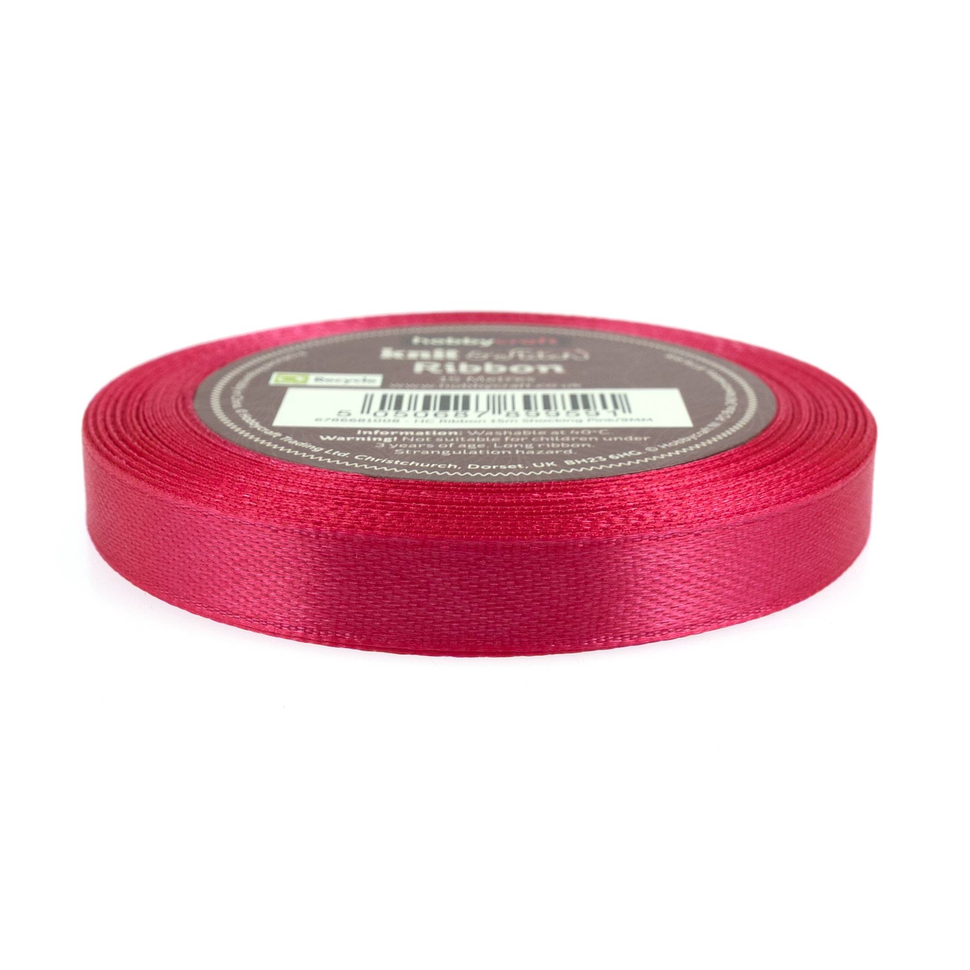 Shocking Pink Satin Ribbon 9mm x 15m