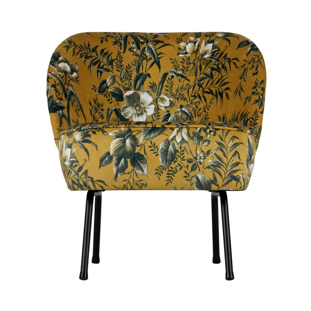 VOGUE - Fauteuil lounge en velours ocre