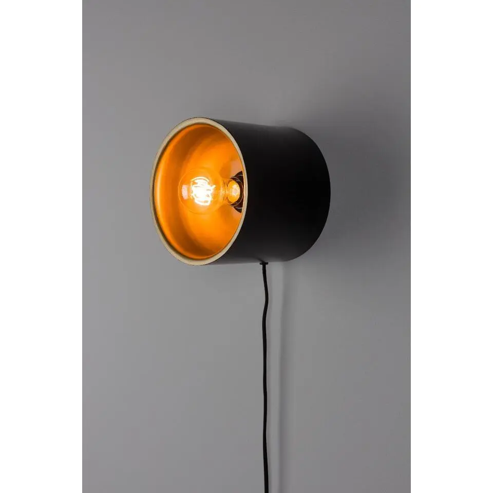 Puur - Dudley wandlamp rond S - zwart/goud