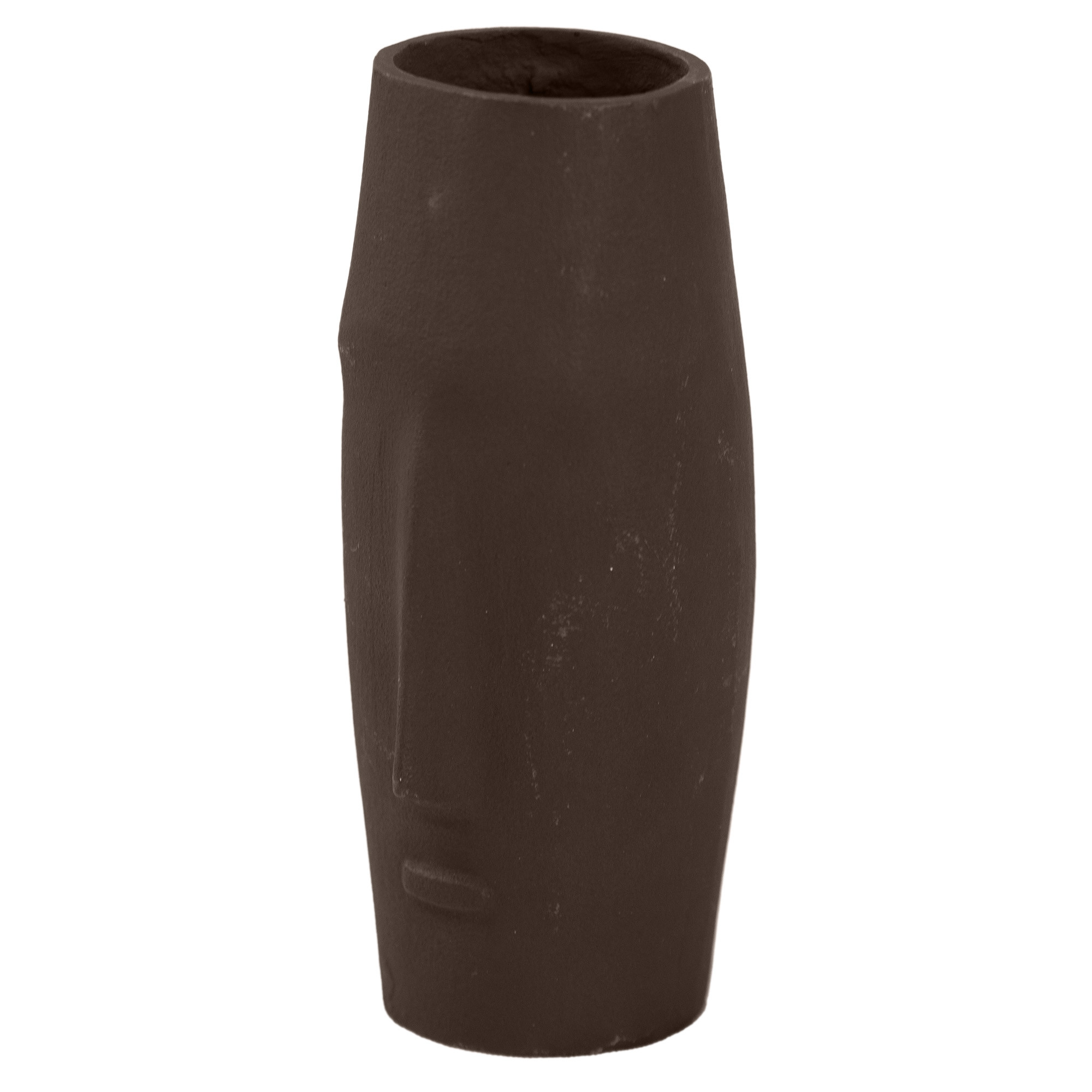 Wazon Aluminiowy Dekoracyjny Waza Ozdobna Na Kwiaty Twarz 8X20 Cm Brązowy