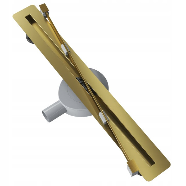 Odpływ liniowy pod płytkę 50 cm stal syfon Luno złoty
