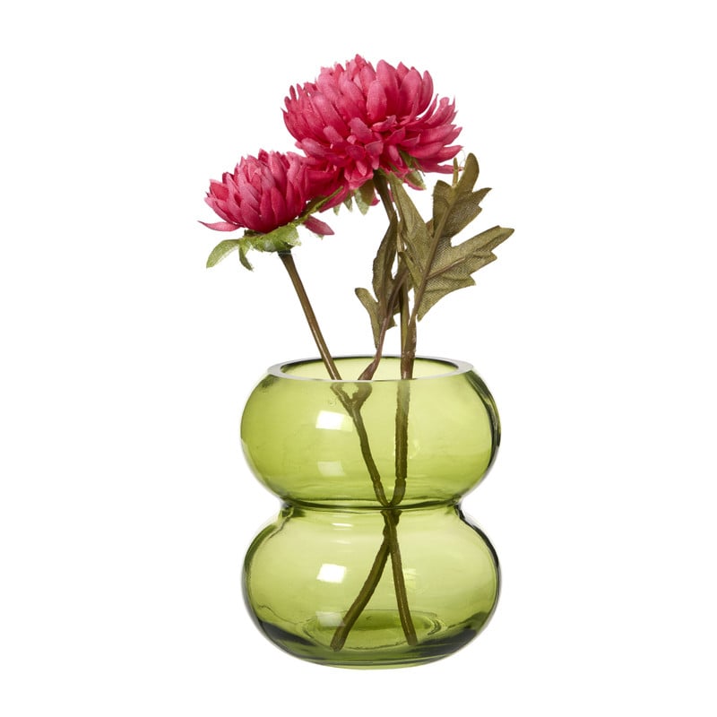 Vaas 2 bollingen - groen -&Oslash;8x8.5 cm