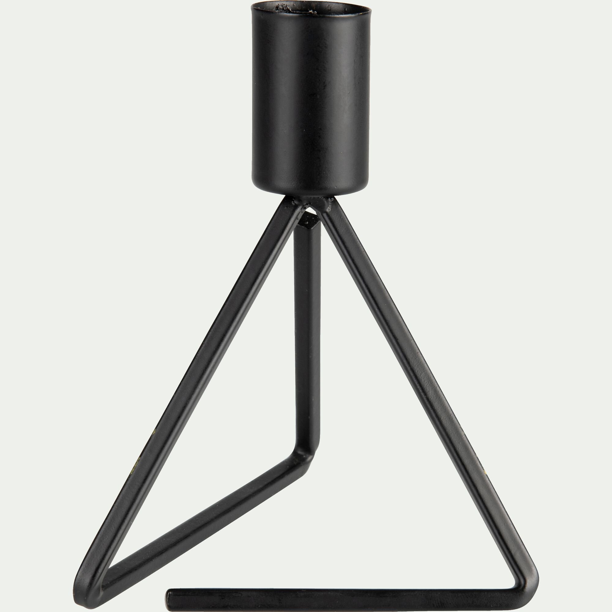 PYRAMIDE - Bougeoir trépied en métal - noir H13,5cm