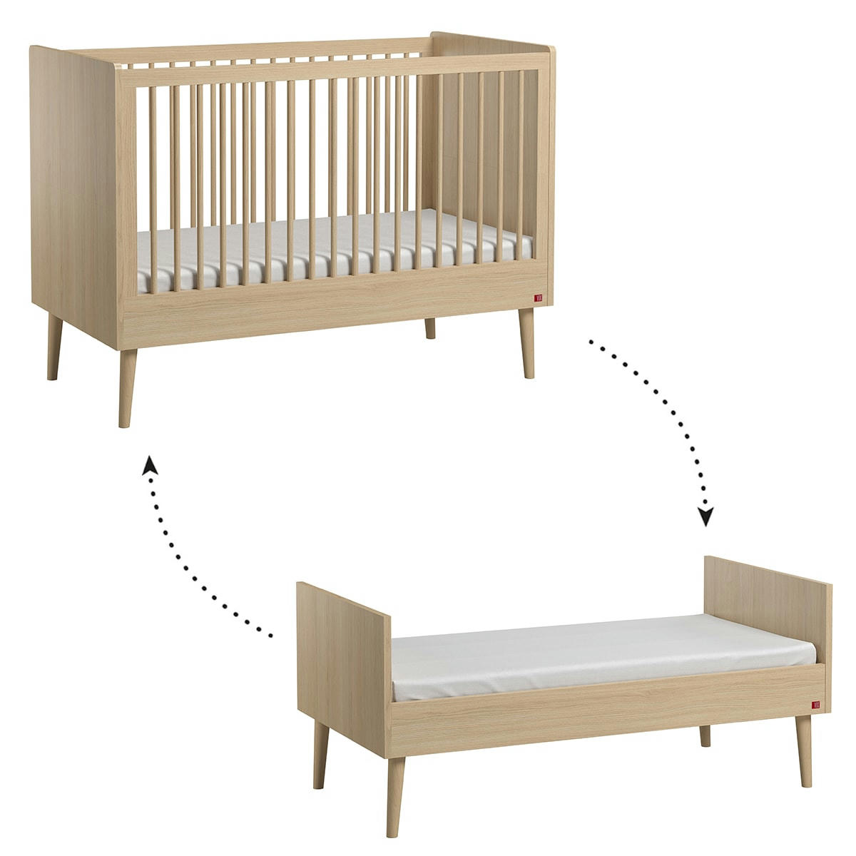 RETRO - Lit évolutif 70x140 naturel